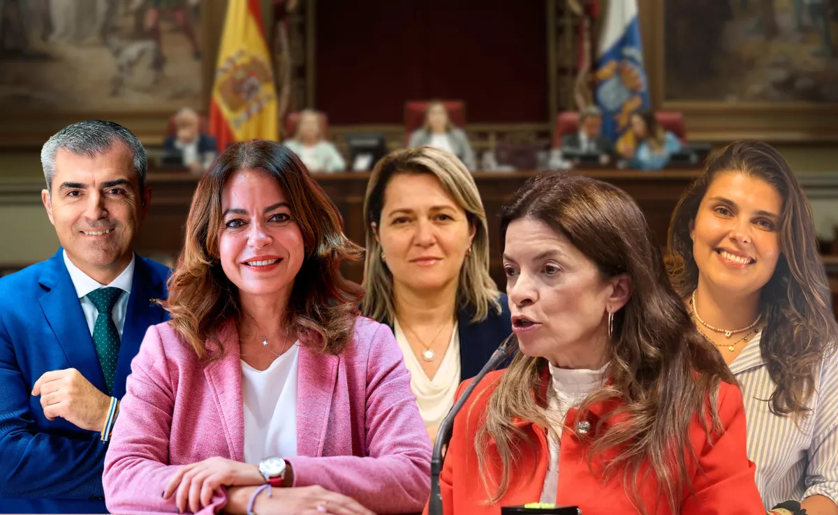 Tamara Raya (PSOE), Alicia Vanoostende (PSOE), Manuel Domínguez (PP), Diana Lorenzo (CC) y Socorro Beato (CC), diputados del Parlamento de Canarias./ MONTAJE AH Tamara Raya (PSOE), Alicia Vanoostende (PSOE), Manuel Domínguez (PP), Diana Lorenzo (CC) y Socorro Beato (CC), diputados del Parlamento de Canarias./ MONTAJE AH