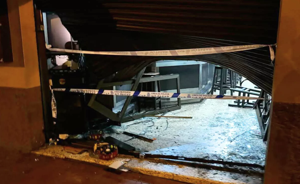 Imagen de la fachada de un bar en Tejina después de un robo|CEDIDA