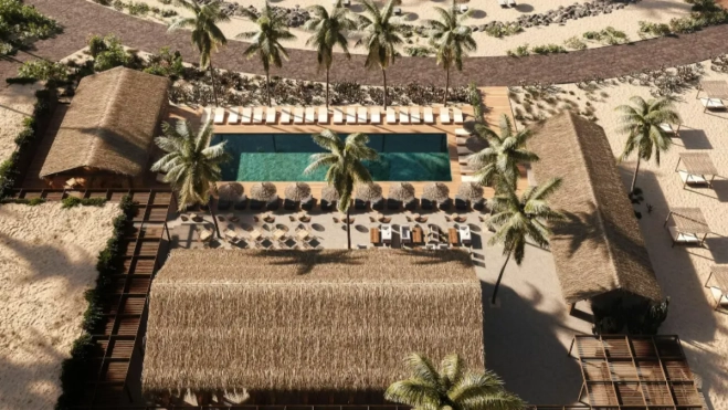 Ilustración del beach club que quiere hacer Cuna del alma.CUNA DEL ALMA Ilustración del beach club que quiere hacer Cuna del alma.CUNA DEL ALMA