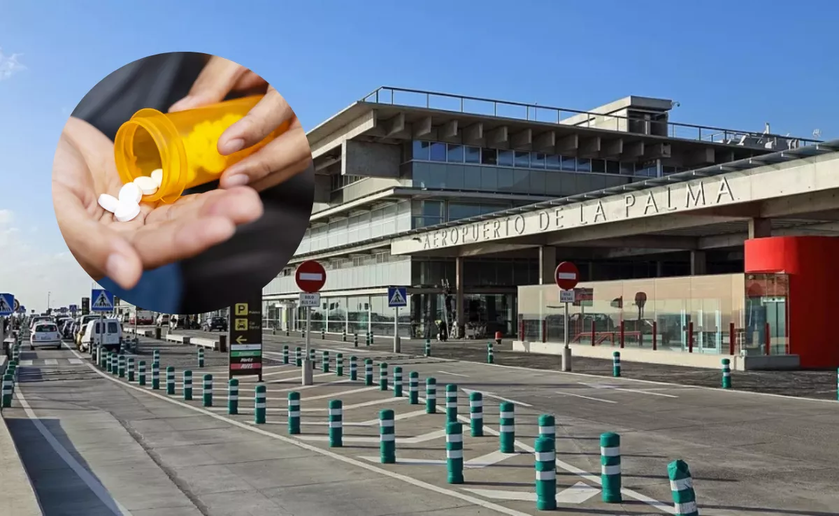 Imagen de fármacos junto al aeropuerto de La Palma. / MONTAJE AH