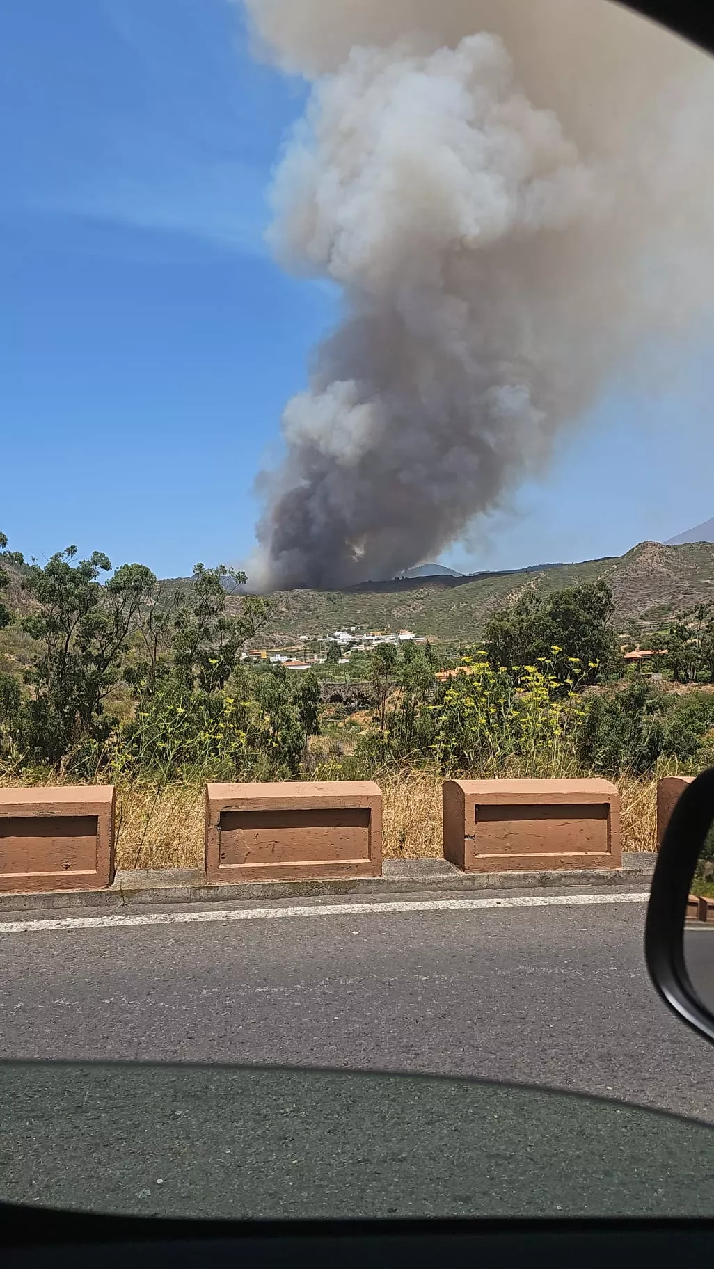 Imagen de uno de los conatos de incendios forestales en Tenerife. / CEDIDA