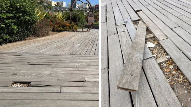 Así está el acceso al parque desde la calle Doctor José Ponce Arias. AH