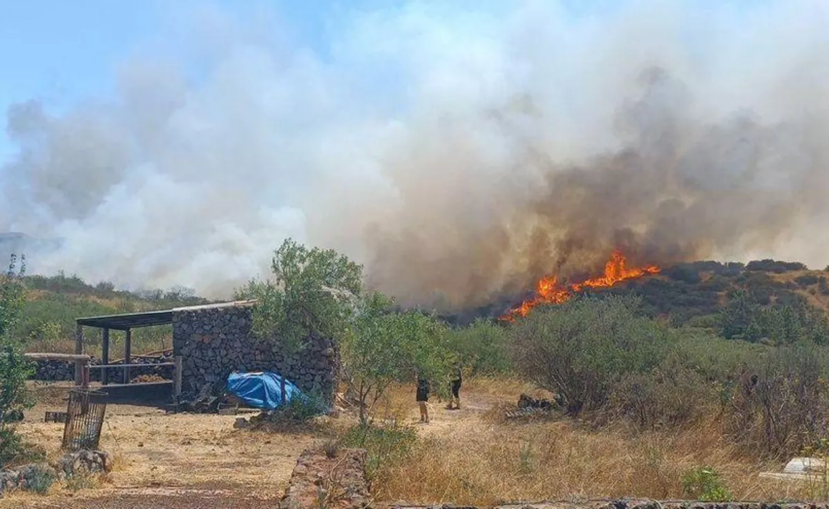 Incendio en el norte de Tenerife entre El Tanque y Santiago del Teide./ RRSS
