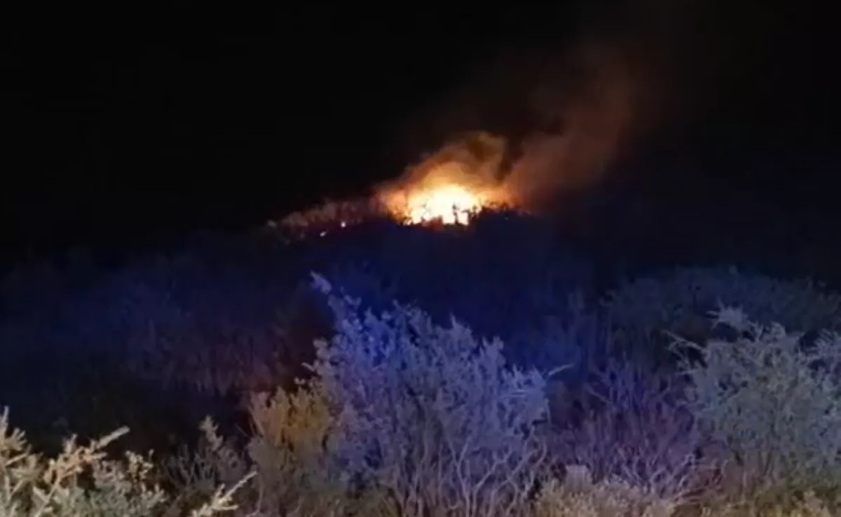 Imagen del incendio de El Tanque durante la noche. / CABILDO DE TENERIFE