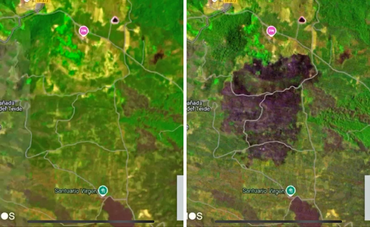 Incendio de El Tanque, en Tenerife / OPEN COSMOS