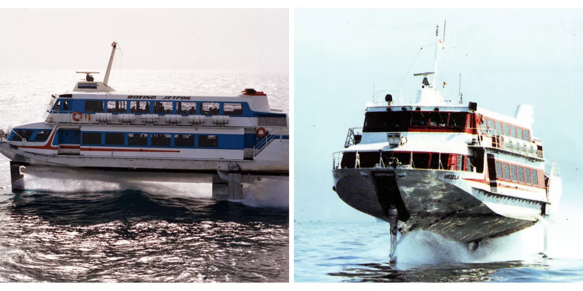 Imagen del jet foil 'Princesa Voladora' / MONTAJE AH - TRASMESHIP