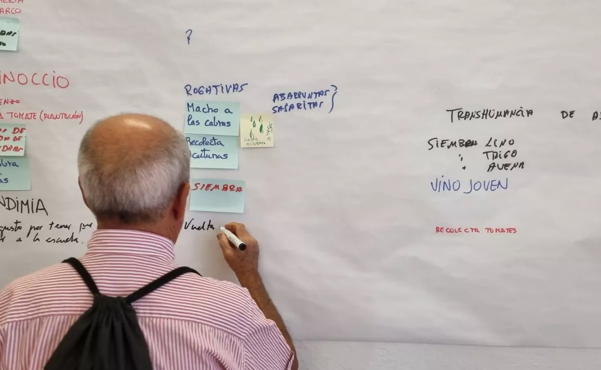 Participante durante la elaboración del calendario para el mapa  sonoro|CEDIDA