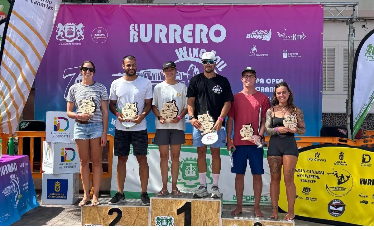 Pódium Copa de Canarias de Wingfoil 2025. CEDIDA
