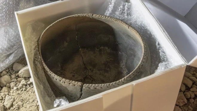 Pieza de cerámica hallada en una excavación arqueológica en Tijarafe, La Palma. Cedida (1)