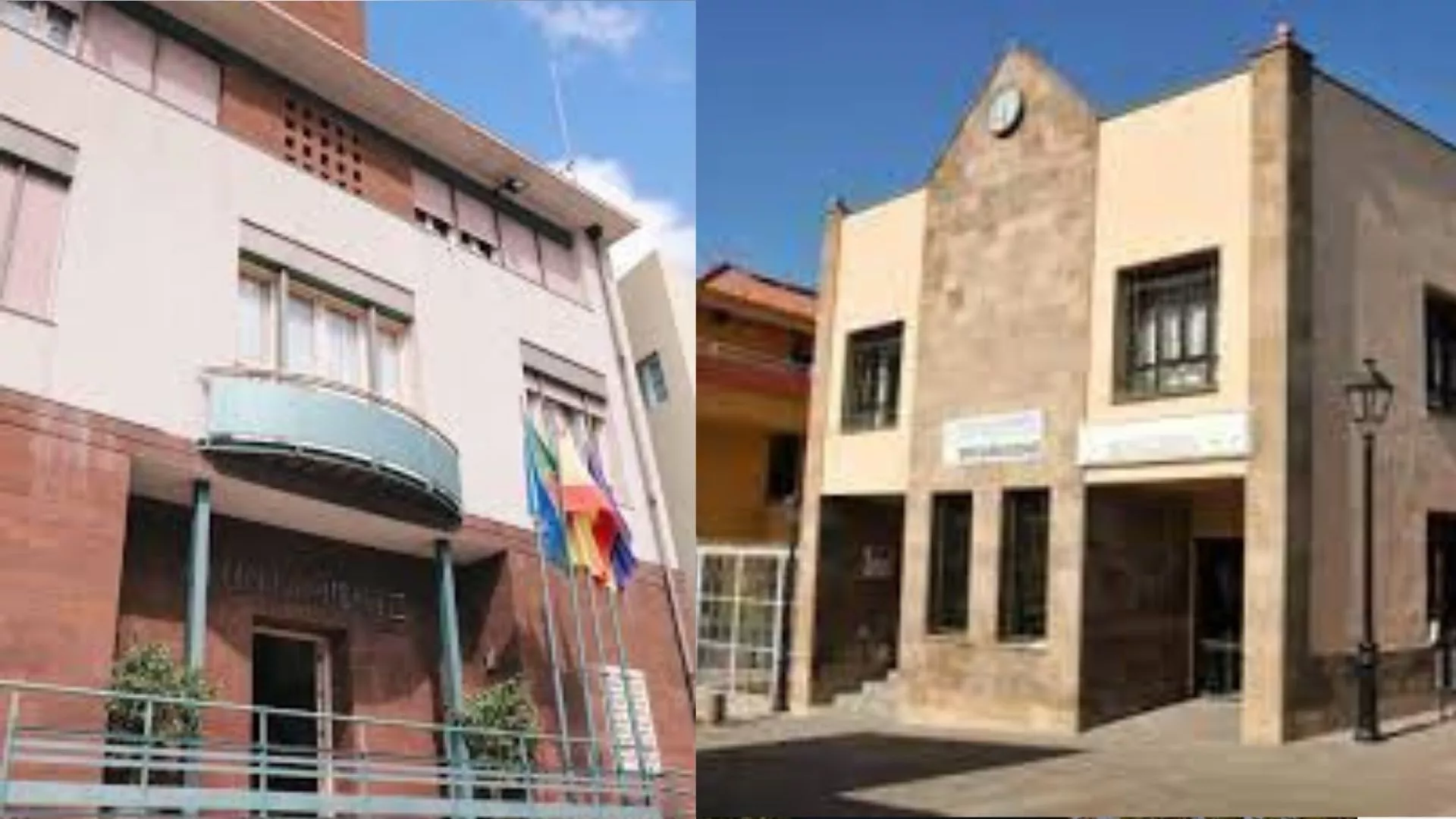 Fachadas de los ayuntamientos de Valle Gran Rey y San Juan de la Rambla|MONTAJEAH