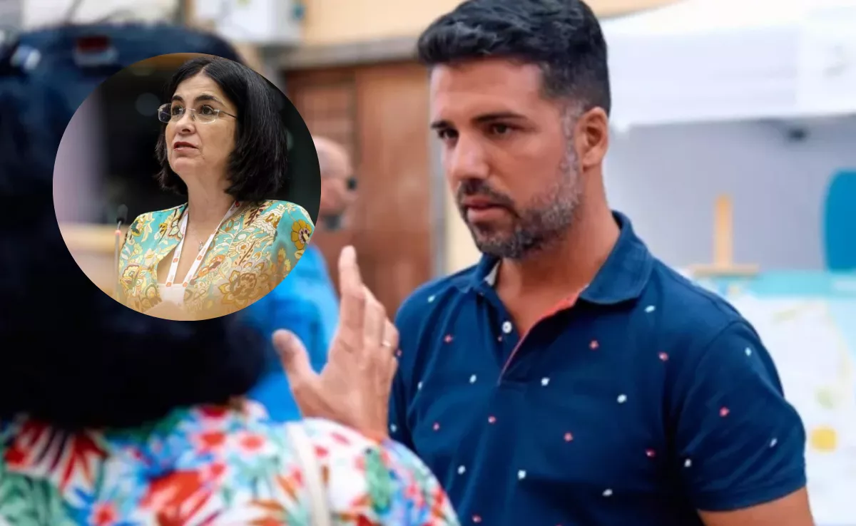 Una imagen de Carolina Darias, alcaldesa de Las Palmas de Gran Canaria, y de David Suárez, concejal de CC en la ciudad. / MONTAJE AH