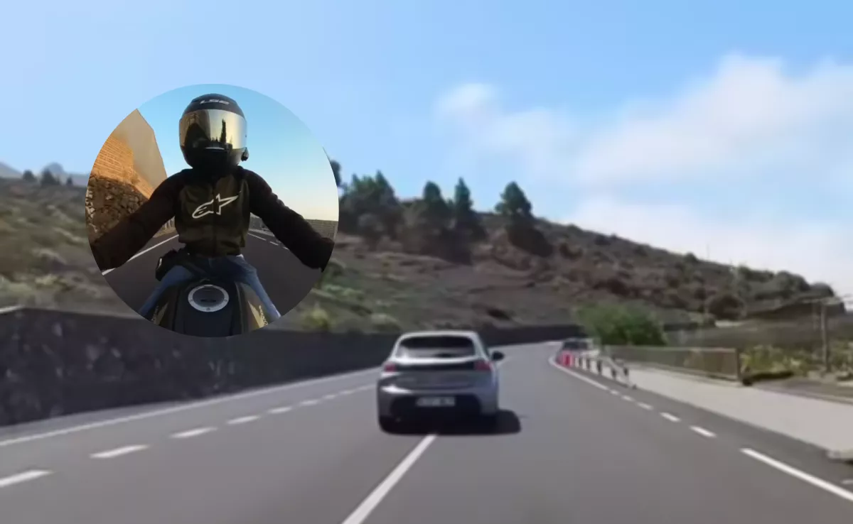 Un motorista denuncia la conducción de un coche de alquiler / CAPTURA DEL VÍDEO