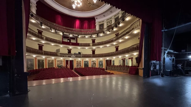 Imagen del Teatro Leal durante las obrasAYUNTAMIENTO DE LA LAGUNA
