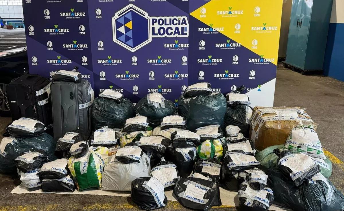 Casi mil prendas falsas retiradas por la Policía Local del rastro de Santa Cruz. /Cedida