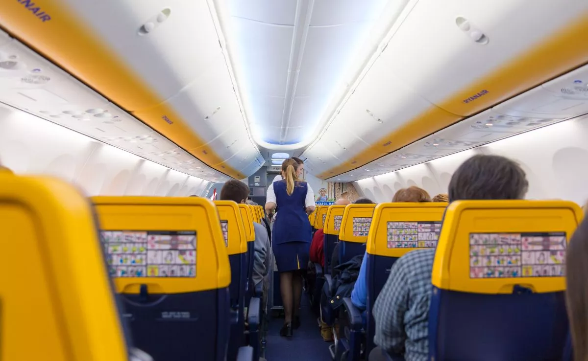 Trabajadores de Ryanair en un vuelo. / IMAGEN DE LA RED
