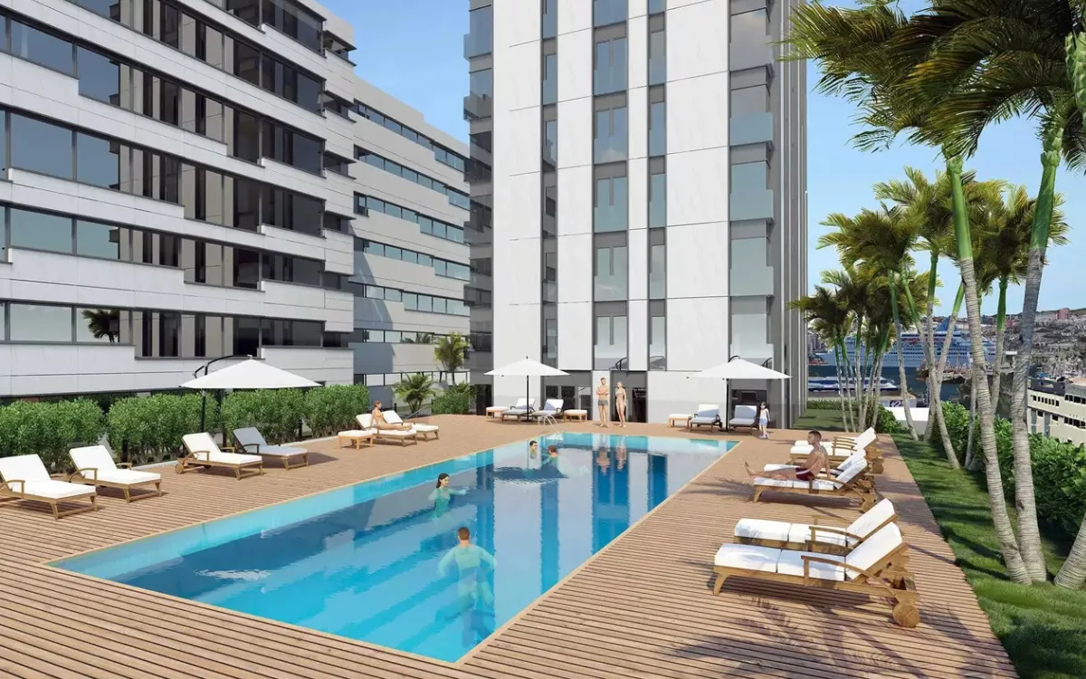 Las torres de la Fábrica de Hielo sumarán un hotel urbano de 30 habitaciones en La Isleta. / AH