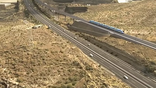 Ilustración del tren del sur de Tenerife. / METROPOLITANO DE TENERIFE