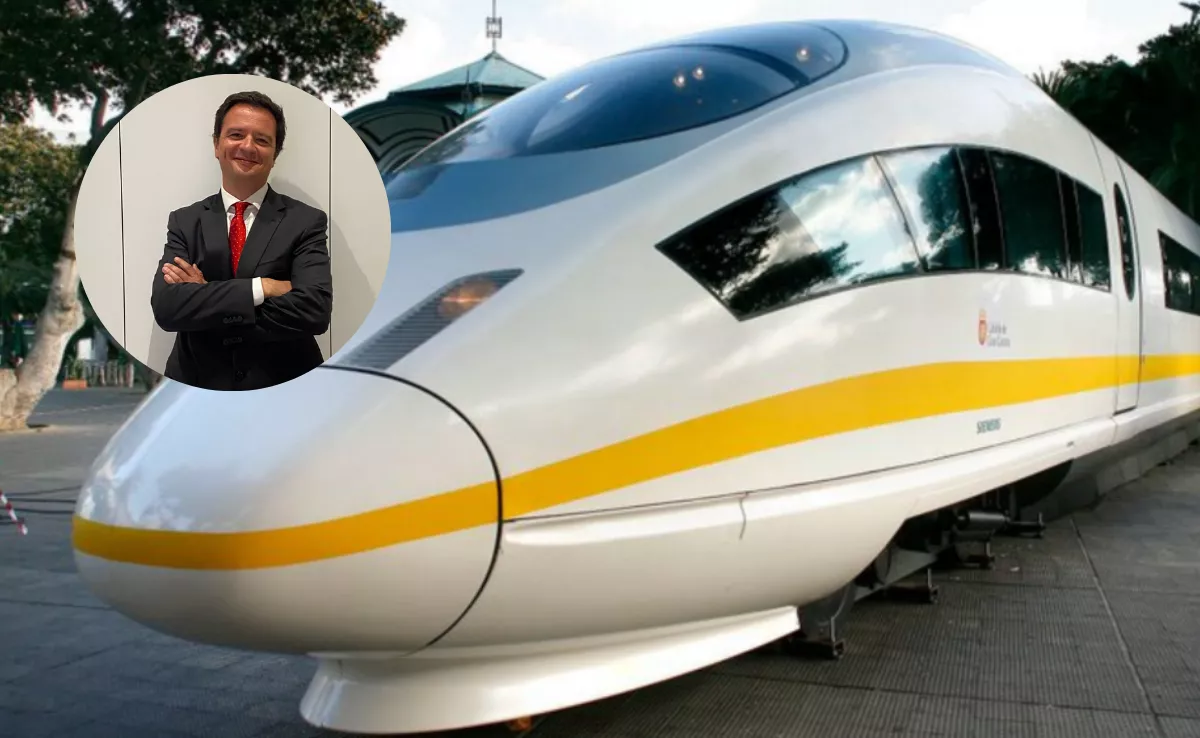 Un prototipo del tren de Gran Canaria y Carlos Medina / AH
