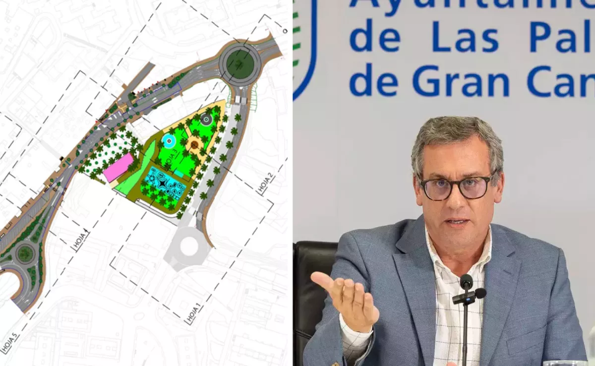 A la izquieda, un boceto de las obras; a la derecha, Mauricio Roque, concejal de Urbanismo / AH