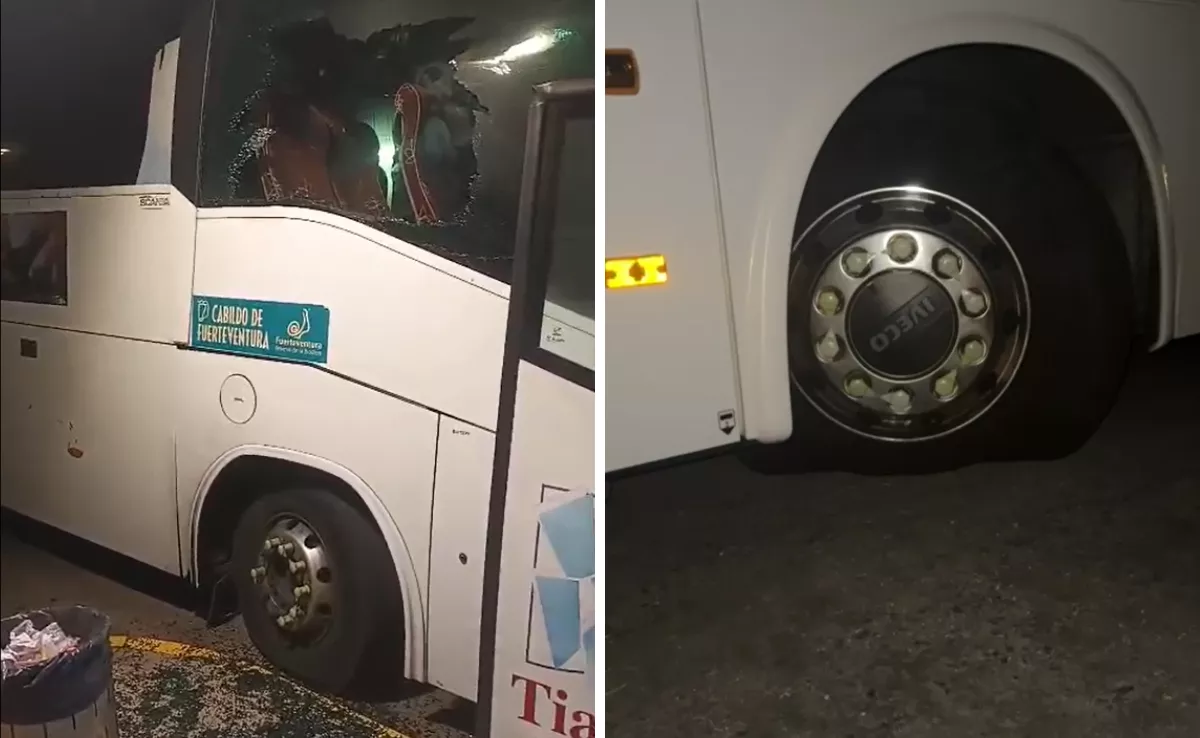 La primera jornada de la huelga del transporte interurbano de pasajeros se ve marcada por actos de vandalismo / AH