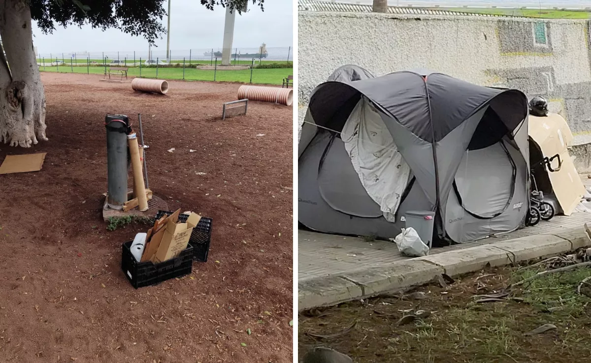 Los vecinos señalan que las personas sin hogar de la zona utilizan el bebedor como ducha / AH