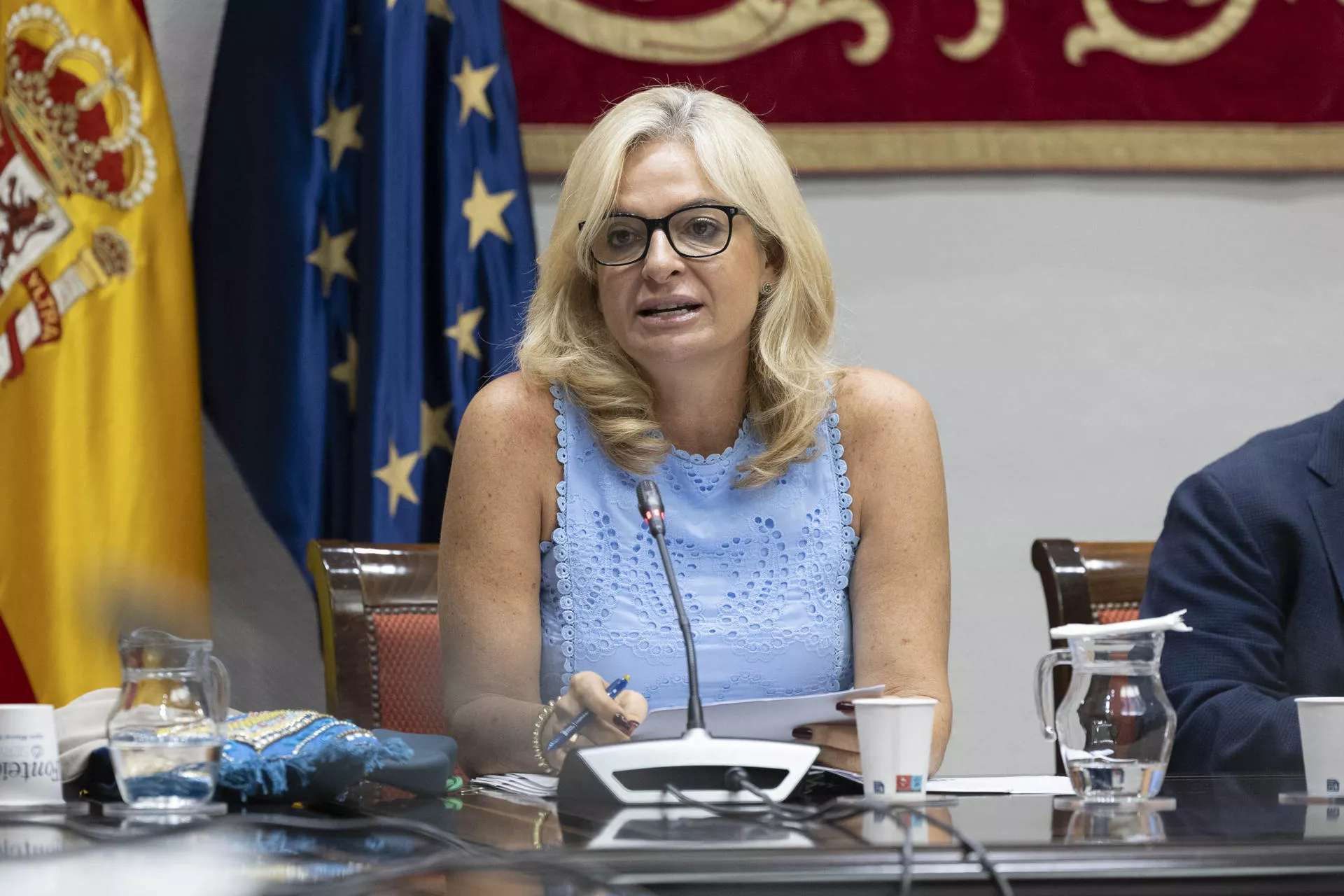 La consejera de Sanidad del Gobierno de Canarias, Esther Monzón, compareció en comisión parlamentaria. / EFE - MIGUEL BARRETO