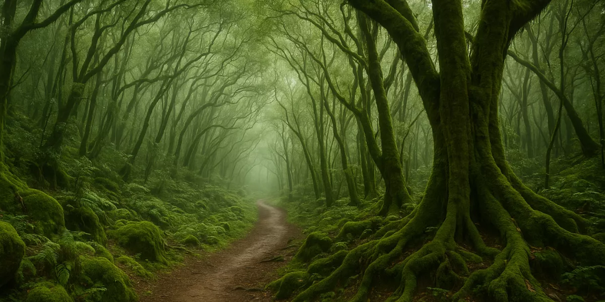 Imagen de un bosque milenario generada por IA / DALL.E