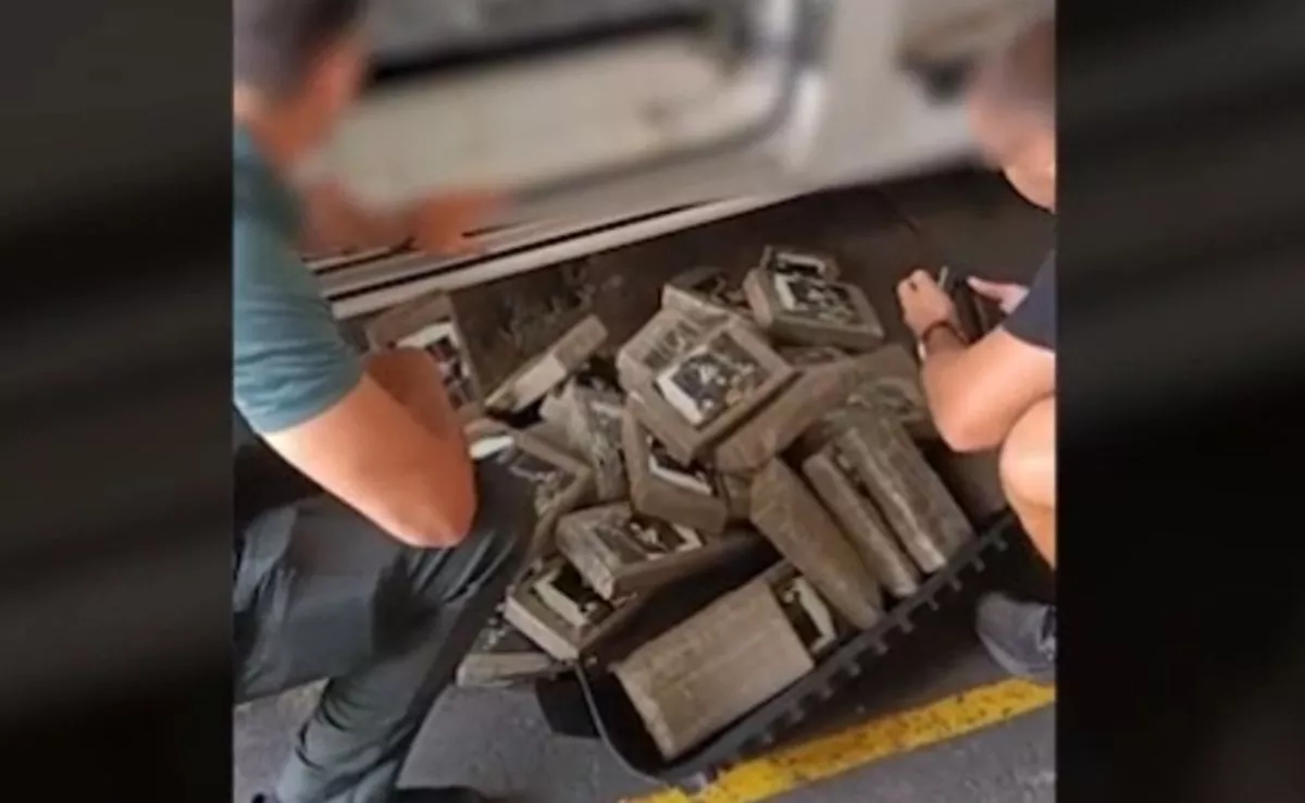 90,5 kilos de cocaína encontrados en el interior de un vehículo. /Cedida