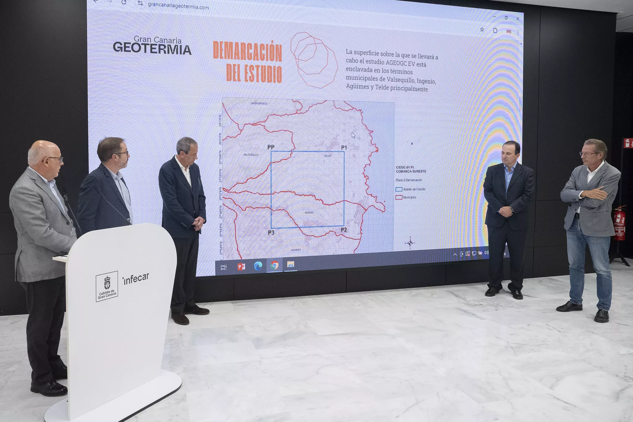 Imagen de archivo de una presentación sobre la geotermia en Gran Canaria. / CABILDO DE GRAN CANARIA