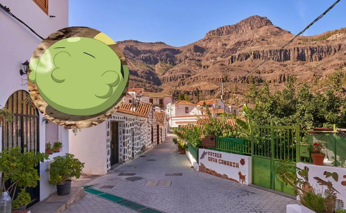 Imagen de Fataga, pueblo de Gran Canaria, y Gulpin, un Pokémon / AH