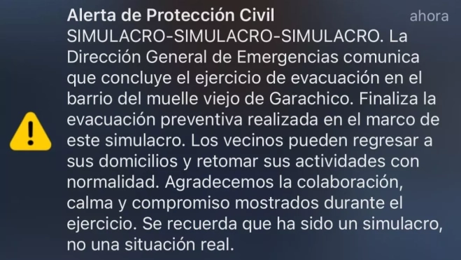 alerta fin de evacuación alerta fin de evacuación