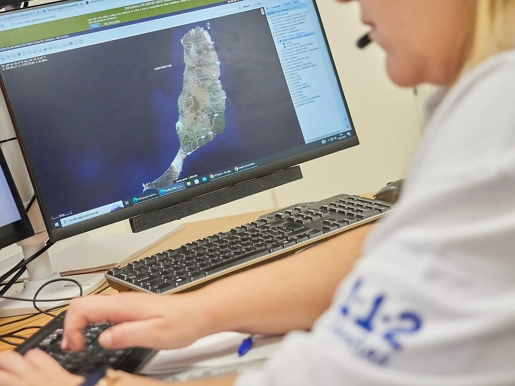 Mapa de la isla de Fuerteventura del Centro Coordinador de Emergencias y Seguridad (CECOES) 112. / 112 CANARIAS