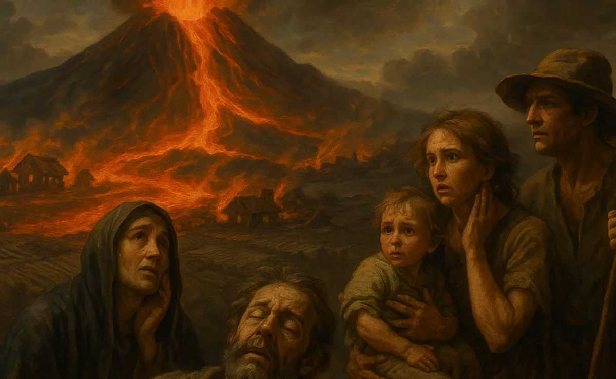 Imagen creada con IA de algunos de los problemas que sufrió Canarias durante el siglo XVIII / AH