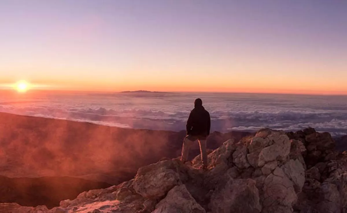 Persona en el pico de El Teide. /Cedida