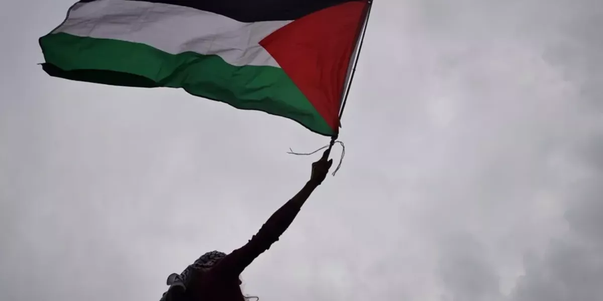 Imagen de una mujer agarrando una bandera de Palestina / EFE