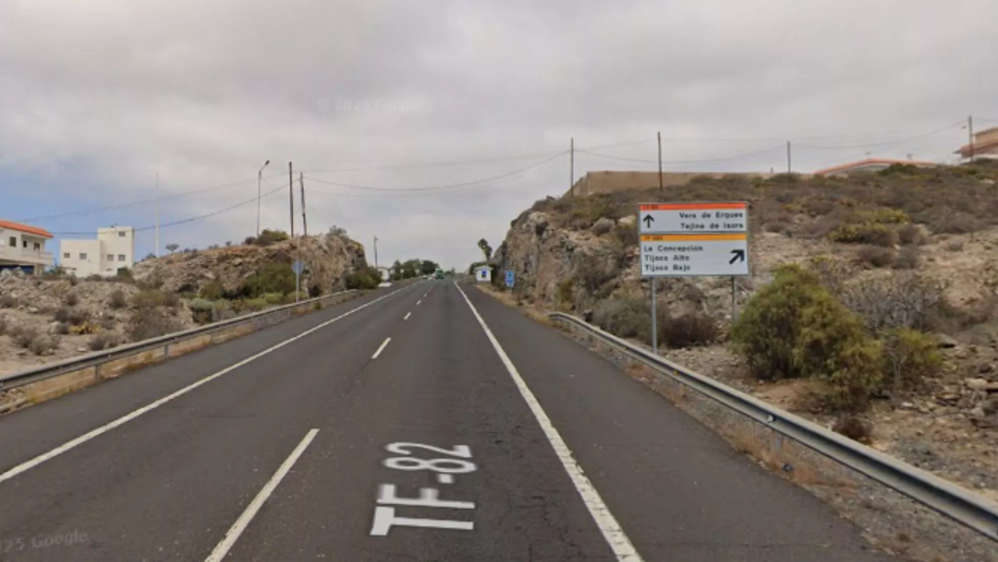 Carretera TF-82, donde ha tenido lugar el accidente en el que ha fallecido un hombre . / GOOGLE MAPS