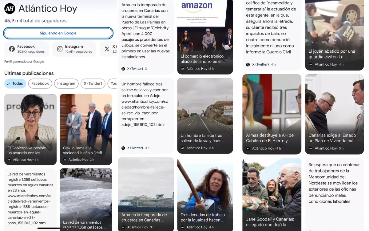 Cómo seguir a Atlántico Hoy en Google Discover desde iPhone, Android y PC. / AH