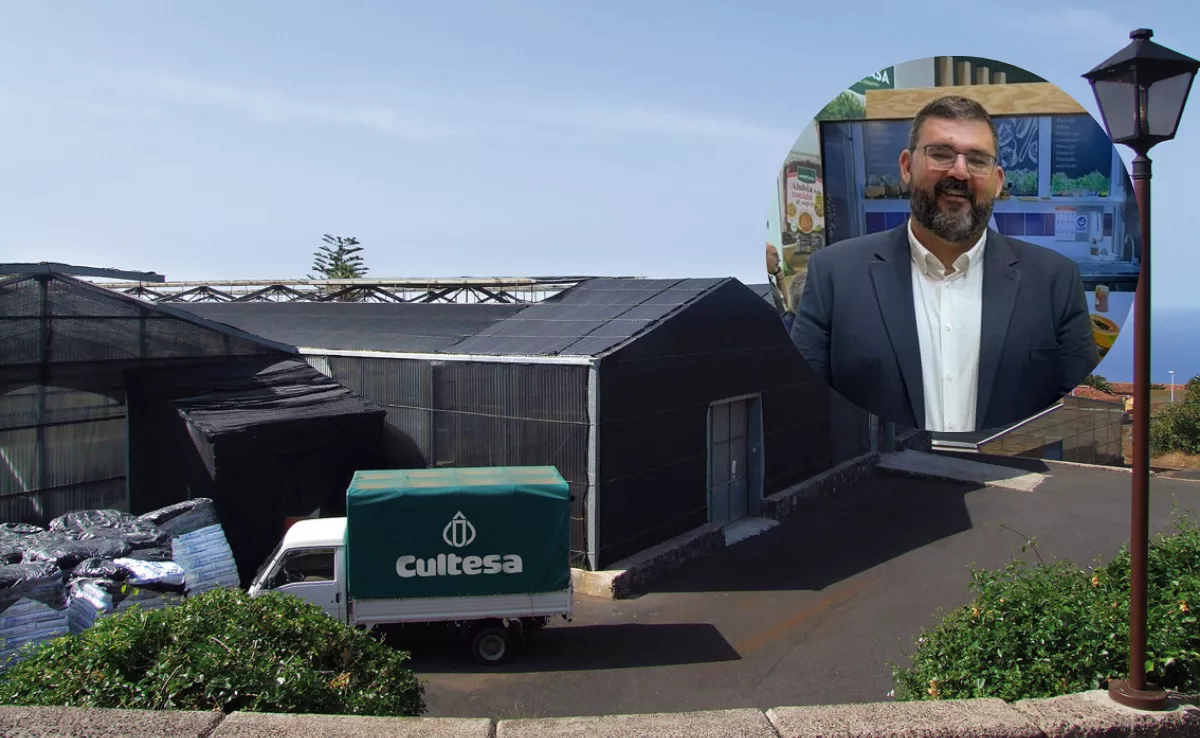 Invernadero de Cultesa y el nuevo consejero delegado Jacobo López. / CULTESA-MERCATENERIFE