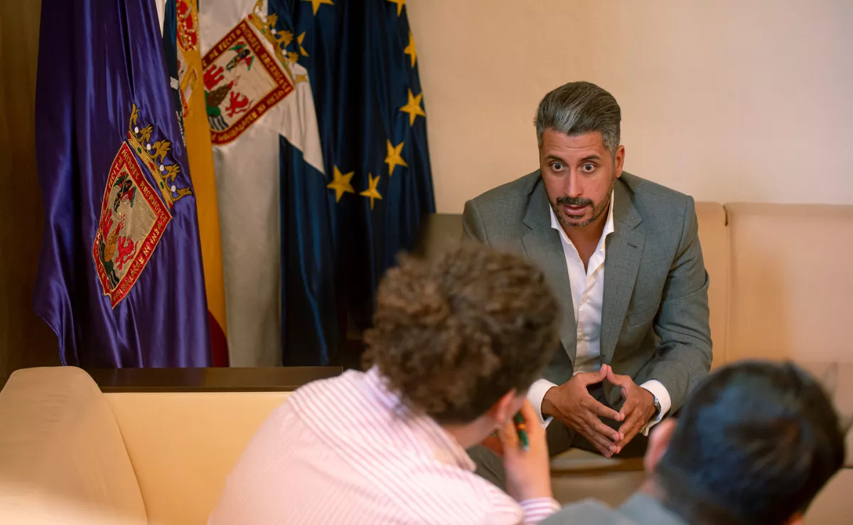 El alcalde de La Laguna, Luis Yeray Gutiérrez, durante una entrevista para Atlántico Hoy./ AH