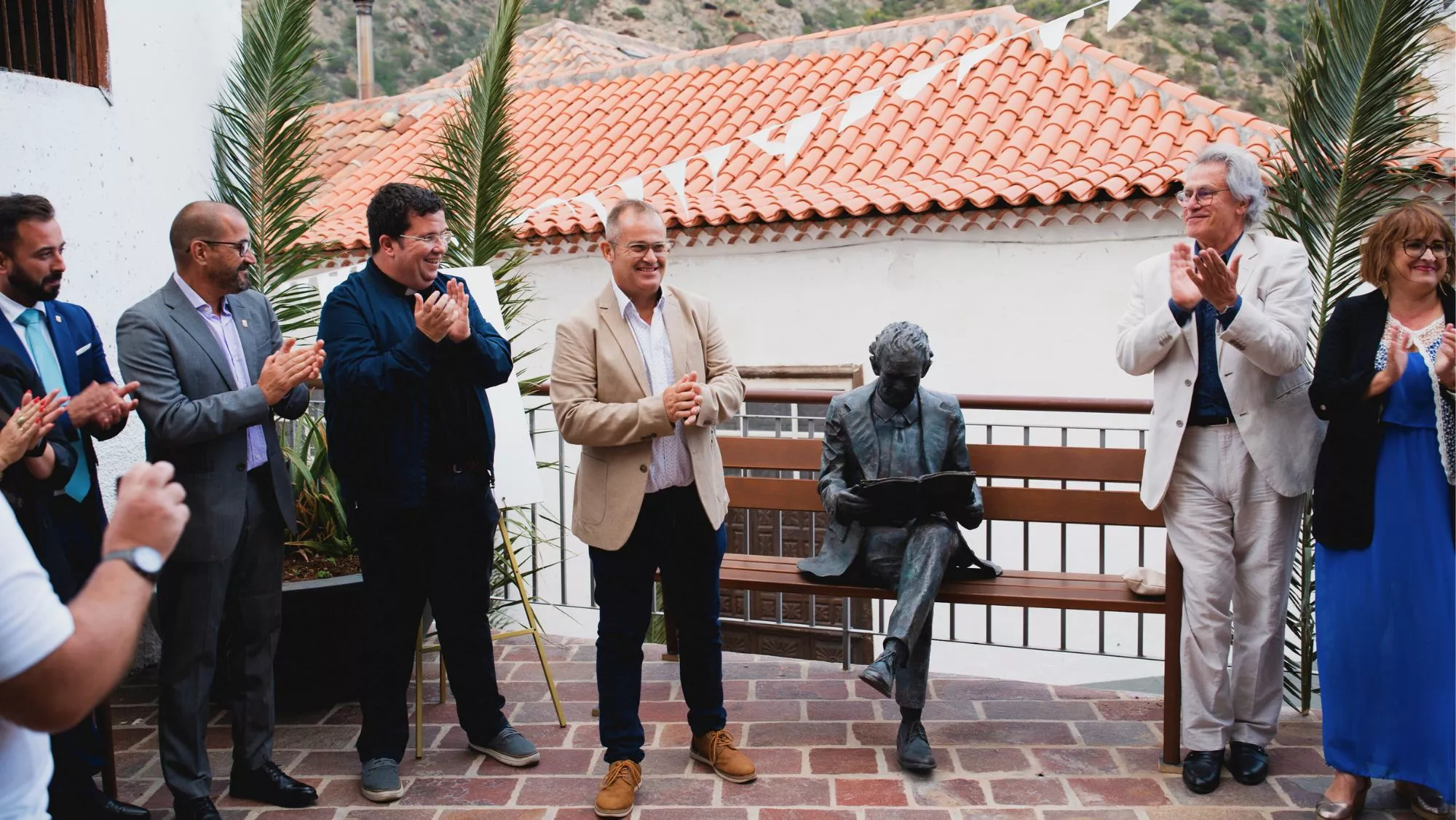Imagen de la inauguración de la escultura a Pedro García Cabrera. / CEDIDA