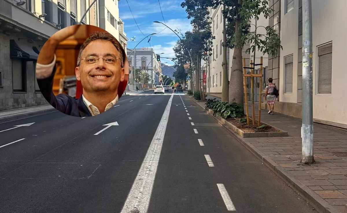 Carril bici desmantelado en una imagen compartida por Carlos Tarife. /Redes