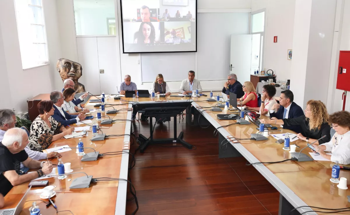 El Consejo Social de la Universidad de Las Palmas de Gran Canaria (ULPGC) durante su reunión plenaria de este miércoles, en la que se aprobó un plan interno contra el fraude de fondos europeos. / AH