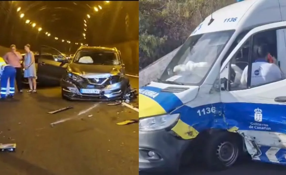 Colisión entre turismo y vehículo de Transporte Sanitario No Urgente (TSNU)|MONTAJEAH