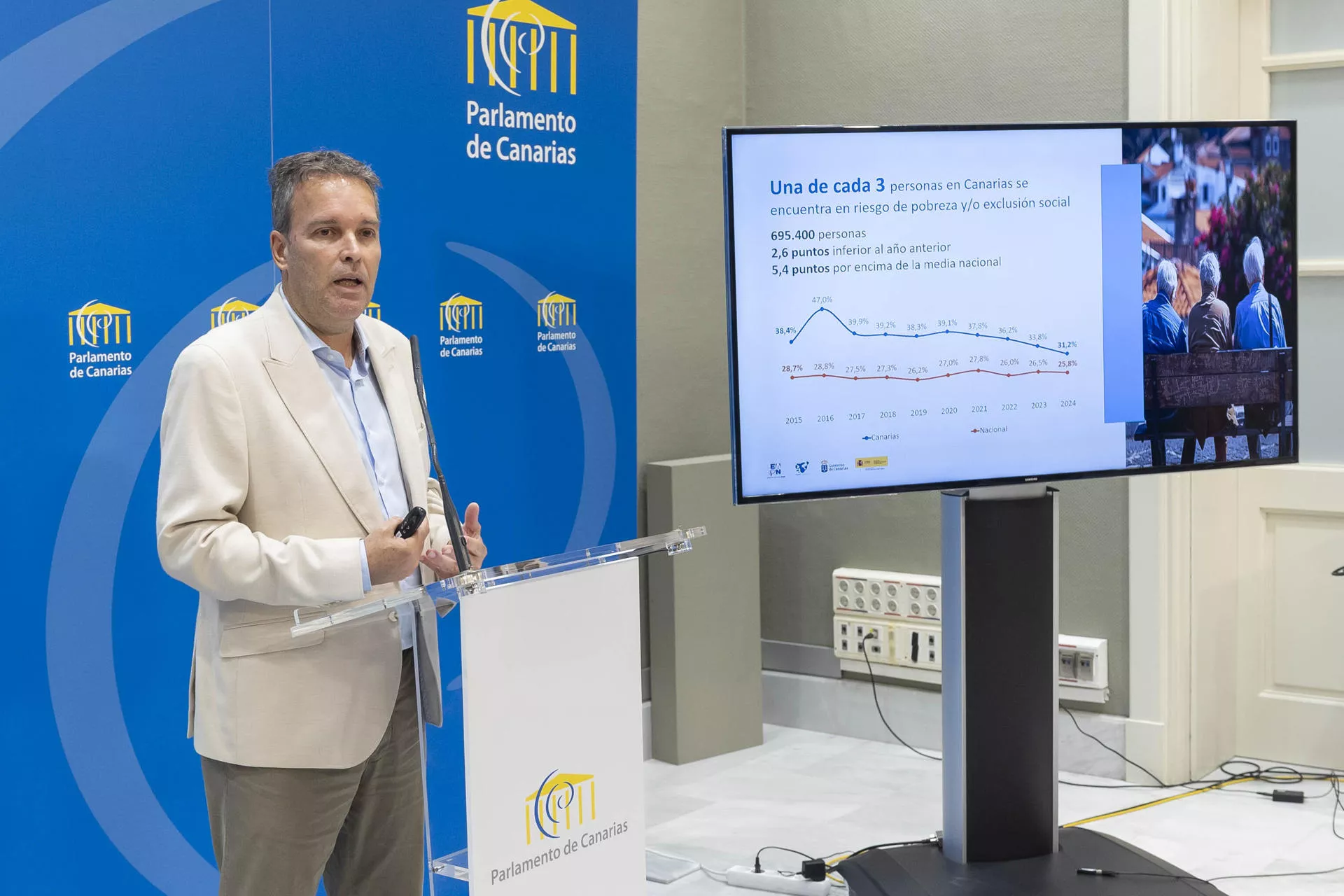 El representante en Canarias de la Red Europea de Lucha contra la pobreza Fernando Rodríguez. / MIGUEL BARRETO-EFE