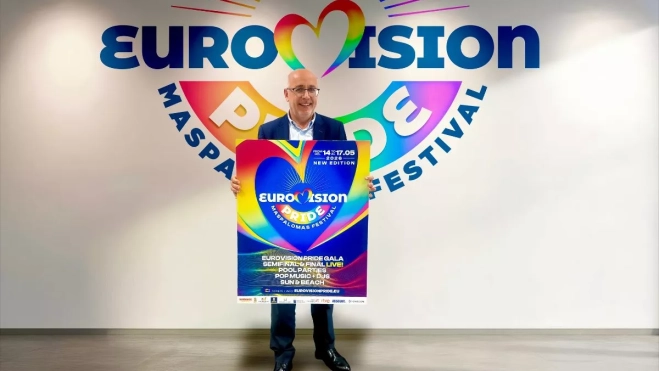 Antonio Morales, en la presentación del Eurovision Pride de Maspalomas
