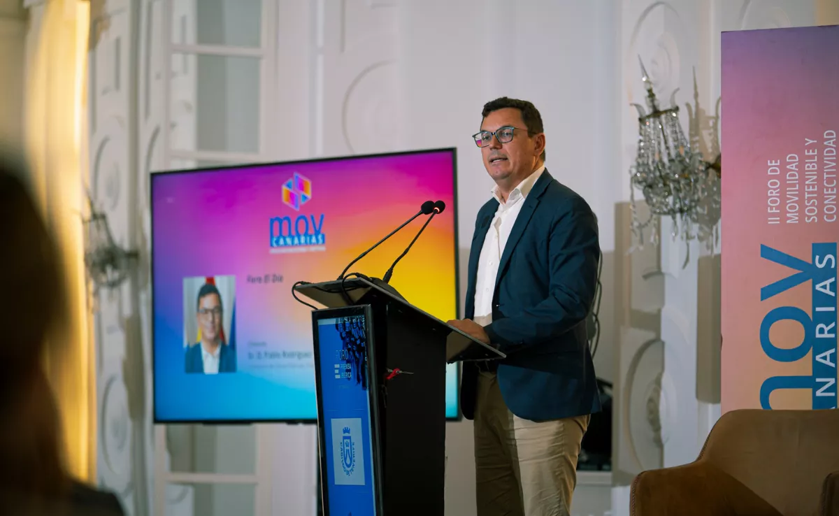 El consejero de Movilidad, Pablo Rodríguez, en el II Foro de Movilidad Sostenible y Conectividad / CEDIDA