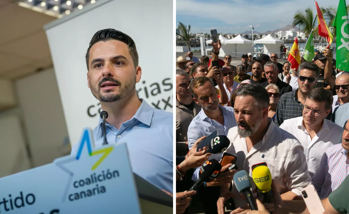 El secretario de CC, David Toledo, ha criticado las declaraciones de Abascal en su visita a Lanzarote / MONTAJE AH