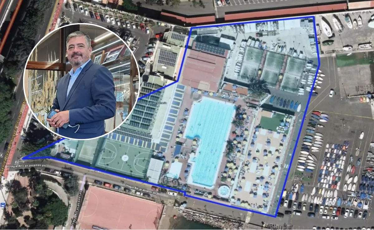 Vista área de la parcela de casi 10.000 metros cuadrados que el Real Club Náutico de Gran Canaria ha comprado a la Autoridad Portuaria de Las Palmas. / AH