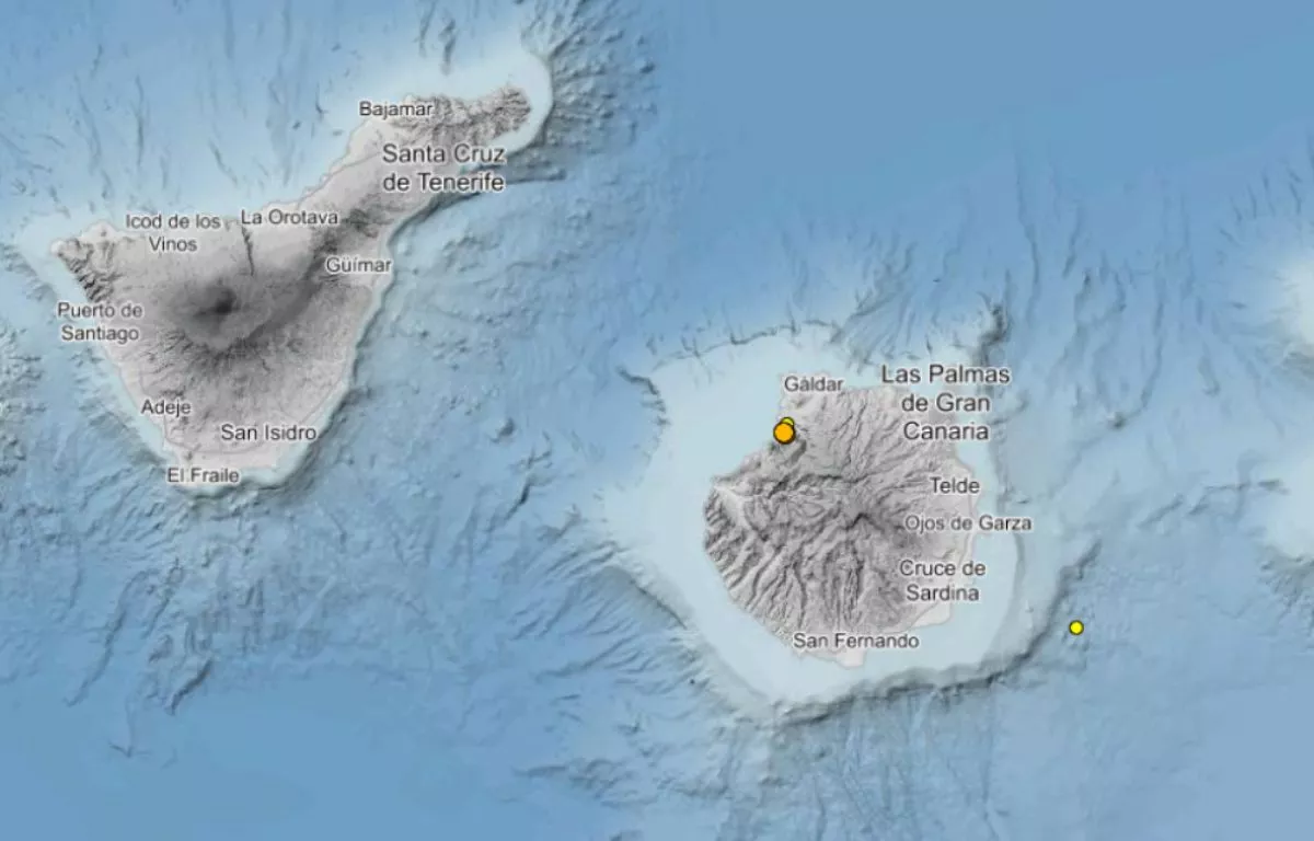 Registrado un seísmo de 2,9 grados en Gran Canaria, con epicentro en Agaete. IGN