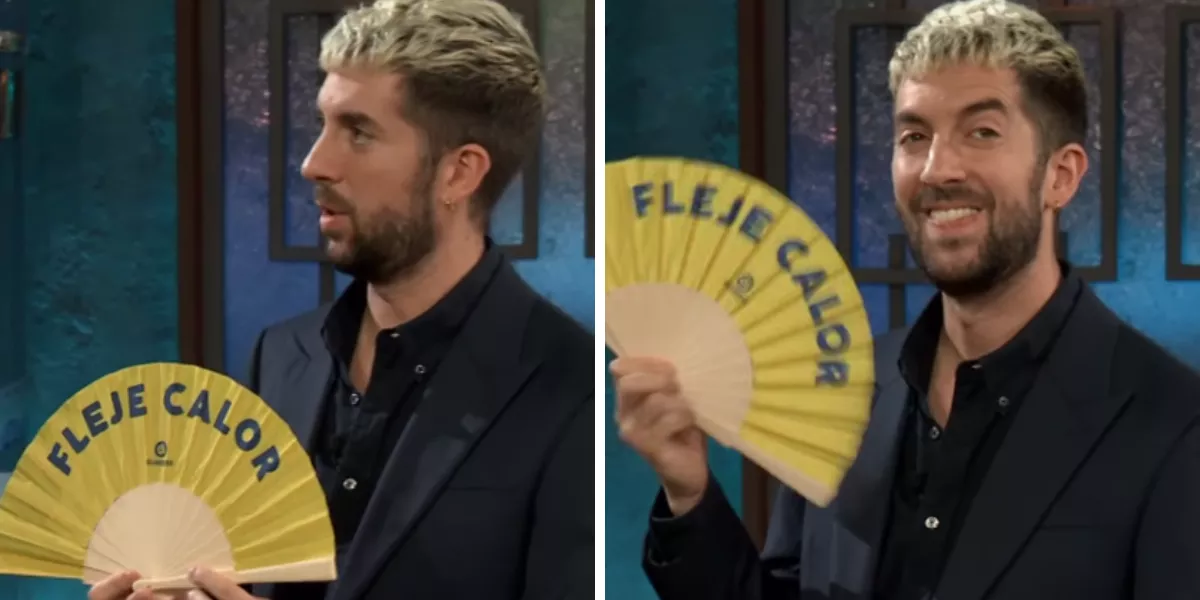 Imagen de David Broncano en el programa 'La Revuelta' con un abanico de Guaguas Municipales / AH